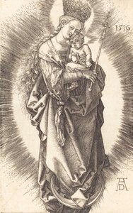 Neitsyt ja lapsi puolikuun päällä, valtikka ja tähtikruunu, 1516. tekijältä Albrecht Dürer