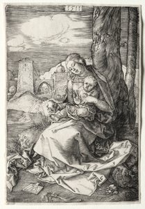 Neitsyt ja lapsi päärynän kanssa, 1511. tekijältä Albrecht Dürer