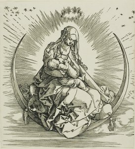 Neitsyt puolikuussa, teoksesta The Life of the Virgin tekijältä Albrecht Dürer