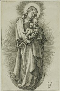 Neitsyt puolikuussa diadeemin kanssa tekijältä Albrecht Dürer