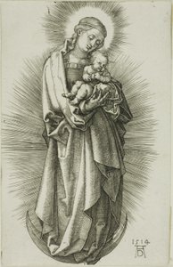 Neitsyt puolikuussa diadeemin kanssa tekijältä Albrecht Dürer