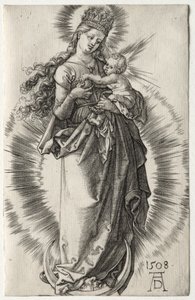 Neitsyt tähtikruunulla, 1508. tekijältä Albrecht Dürer