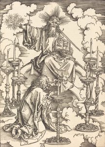 Seitsemän kynttilänjalan visio, luultavasti n. 14961498. tekijältä Albrecht Dürer