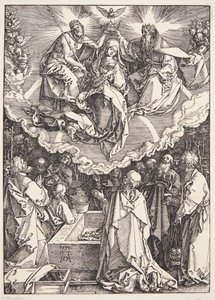 Neitsyen taivaaseenastuminen ja kruunaus tekijältä Albrecht Dürer