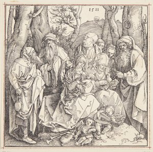 Pyhä sukulaisuus enkelien kanssa tekijältä Albrecht Dürer