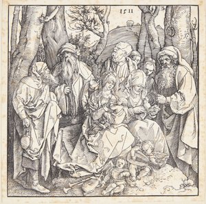 Pyhä sukulaisuus enkelien kanssa tekijältä Albrecht Dürer
