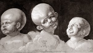 Kolme lasten päätä, 1506 tekijältä Albrecht Dürer