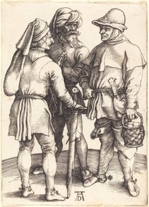 Kolme talonpoikaa keskustelussa tekijältä Albrecht Dürer