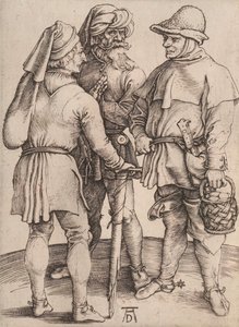 Kolme talonpoikaa keskustelussa, 1497-1498. tekijältä Albrecht Dürer