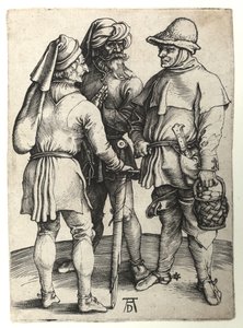 Kolme kyläläistä keskustelussa, n.1497 tekijältä Albrecht Dürer