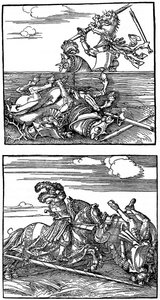 Turnauskohtaukset, 1515-1516, 1936 tekijältä Albrecht Dürer