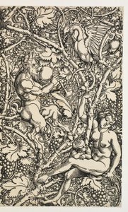 Kaksi mallia kuvakudoksille satyrperheen kanssa tekijältä Albrecht Dürer