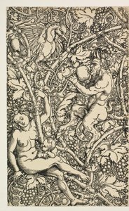 Kaksi mallia kuvakudoksille satyrperheen kanssa tekijältä Albrecht Dürer