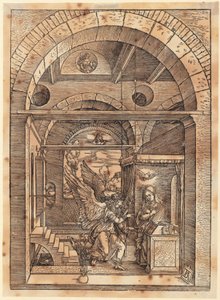 Marian kihlaus, sivu 7 sarjasta ”Marian elämä” tekijältä Albrecht Dürer