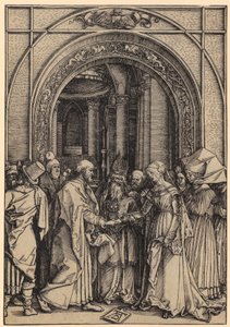 Marian kihlaus, sivu 7 sarjasta ”Marian elämä” tekijältä Albrecht Dürer