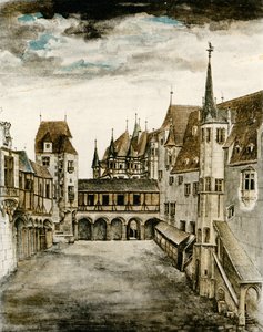 Näkymä linnan sisäpihalle tekijältä Albrecht Dürer