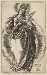 Neitsyt puolikuun päällä tähtikruunulla, 1508. tekijältä Albrecht Dürer
