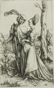 Kuoleman uhkaama nuori pari (Promenade) tekijältä Albrecht Dürer