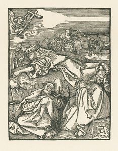 Agonia puutarhassa - Kristus Öljymäellä, noin 1508-09 (puupiirros). tekijältä Albrecht Dürer or Duerer