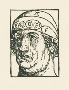Caput pysicum - pää frenologian tutkimista varten. tekijältä Albrecht Dürer or Duerer