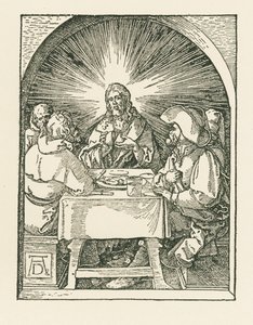 Kristus ja opetuslapset Emmauksessa, noin 1510 (puupiirros). tekijältä Albrecht Dürer or Duerer