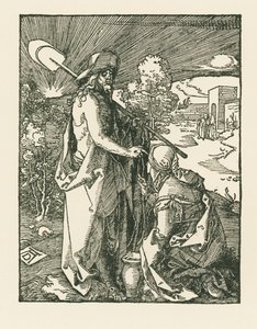 Kristus ilmestyy Maria Magdaleenalle - Noli Me Tangere, noin 1510 (puupiirros). tekijältä Albrecht Dürer or Duerer