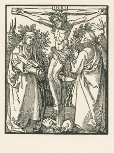 Kristus ristillä Neitsyt Marian ja Pyhän Johanneksen kanssa tekijältä Albrecht Dürer or Duerer