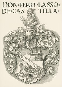 Don Pedro Lasso de Castillan vaakuna, noin 1530 (puupiirros). tekijältä Albrecht Dürer or Duerer