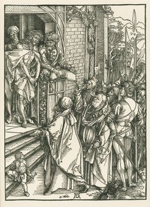 Ecce Homo, noin 1498 (puupiirros). tekijältä Albrecht Dürer or Duerer