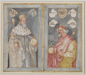Keisari Kaarle Suuri ja Sigismund, 1507 - 1510 noin tekijältä Albrecht Dürer