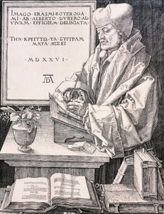 Erasmus Rotterdamilainen (Rotterdam 1466-1469 - Basel 1536), humanisti ja teologi tekijältä Albrecht Dürer