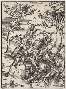 Hercules Conquering Cacus, n.1496 (puupiirros) tekijältä Albrecht Dürer