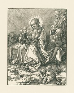 Madonna ruohikkoisella rannalla Pyhän Joosefin ja Pyhän Annan kanssa. tekijältä Albrecht Dürer or Duerer