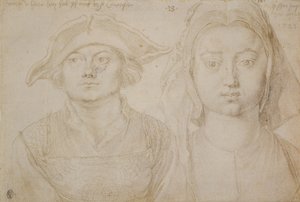 Marx Ulstat; Antwerpenin kaunis nuori nainen, n. 1520–1521 (hopeakärki, pohjamaalattu norsunluun väriselle paperille) tekijältä Albrecht Dürer or Duerer
