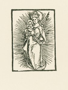 Maria Neitsyt taivaan kuningattarena auringossa tekijältä Albrecht Dürer or Duerer