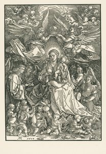 Maria Neitsyt kruunaa kaksi enkeliä tekijältä Albrecht Dürer or Duerer