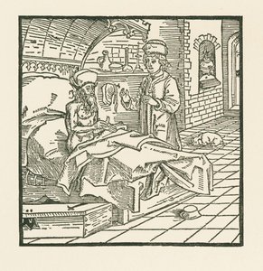 Mestari Cato antaa kuolinvuoteellaan pojalleen hyviä ohjeita. tekijältä Albrecht Dürer or Duerer