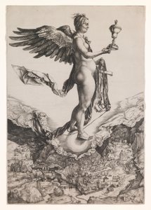 Nemesis, noin 1501-2 (kaiverrus) tekijältä Albrecht Dürer or Duerer