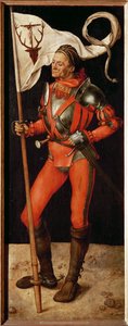Paumgartner-Altarin oikea siipi: Eustace (maalaus kalkkipuulle). tekijältä Albrecht Dürer or Duerer