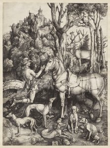 Saint Eustace, noin 1501 tekijältä Albrecht Dürer