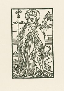 Pyhä Margareta. Kuvitus Hortulus Animeen. Painanut Michael Furter, Basel tekijältä Albrecht Dürer or Duerer