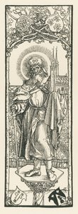 Pyhä Sebald pylväässä, noin 1501 (puupiirros). tekijältä Albrecht Dürer or Duerer