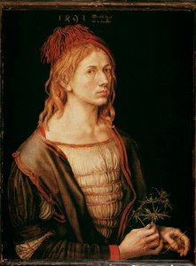 Omakuva ohdakkeella (maalaus, pergamentiliima kankaalle tekijältä Albrecht Dürer