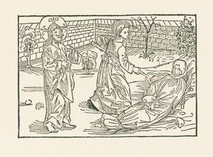 Kuudes laupeuden työ: Huolenpito lähimmäisen hautaamisesta tekijältä Albrecht Dürer or Duerer