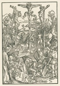 Pieni Golgata, noin 1503-04 (puupiirros). tekijältä Albrecht Dürer or Duerer