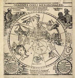 Eteläinen taivaanpuolisko, "Imagines Coeli Meridionales". tekijältä Albrecht Dürer or Duerer