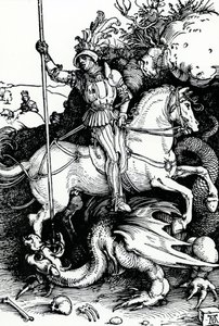 Pyhä Yrjö ja lohikäärme tekijältä Albrecht Dürer