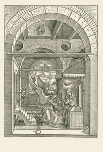 Marian ilmestys, noin 1503 (puupiirros). tekijältä Albrecht Dürer or Duerer