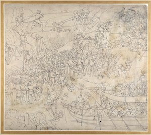 Assault lähellä Rorschachia Konstanz-järvellä, n. 1500 (kynä ja muste paperille) tekijältä Albrecht Dürer