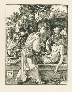 Hautaaminen, noin 1509-10 (puupiirros). tekijältä Albrecht Dürer or Duerer